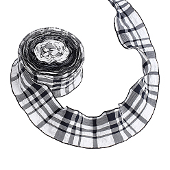 Черный Льняная лента, шотландка шаблон, аксессуары для одежды, чёрные, 1-5/8 дюйм (42 мм), около 10.00 ярдов (9.14 м) / рулон