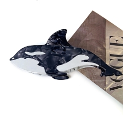 Whale Заколки для волос в виде когтей акулы из ацетата целлюлозы (смолы), аксессуары для волос для женщин девушка, кит, 142x50 мм