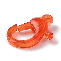 FireBrick Transparent Plastic Lobster CLaw Clasps, FireBrick, 26x19x6mm, Hole: 2mm