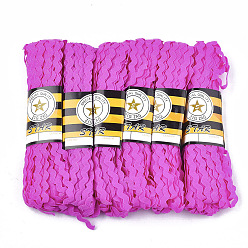 Фуксин Ленты из полипропиленового волокна, форма волны, фуксиново-красные, 7~8 мм, 15 двор / пачка, 6 расслоения / мешок