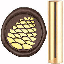 Other Plants Латунная сургучная печать колонны, для diy scrapbooking, украшение открытки-конверта, золотые, узор хвойной шишки, 12 мм