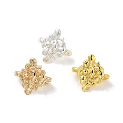 (52) Непрозрачная лаванда Покрытие стойки латунная застежка-крючок в виде цветка, для изготовления браслетов, долговечный, без свинца и без кадмия, разноцветные, 10.5x10x6 мм, отверстие : 1.6 мм, штифты : 1.3x1.3 мм