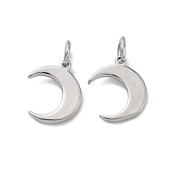 Платина Латунные подвески, Луна прелести, долговечный, стойки покрытие, без свинца и без кадмия, платина, 12.5x9.5x1.5 мм, отверстие : 3 мм, прыжковое кольцо: 5x1 м
