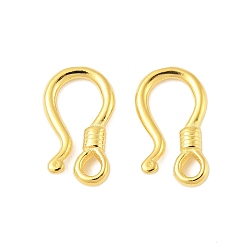 Золотой 925 застежки-крючки из стерлингового серебра, золотые, 12.5x7.5x2 мм, отверстие : 1.6 мм