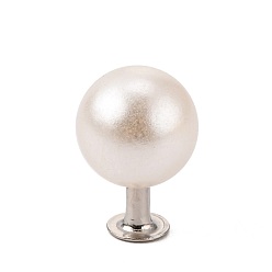 Белый ABS пластик, искусственная жемчужина, заклепки, заклепки, с железной фурнитурой, белые, 8 мм, вывод: 4x5 мм