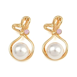 Роза Латунные подвески, лотерейный мешок прелести, с искусственным жемчугом и стразами, без никеля , реальный 18 k позолоченный, роза, 18x10.5x10 мм, отверстие : 2 мм