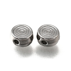 Нержавеющая Сталь Цвет 304 из нержавеющей стали бусы, плоские круглые с вихря, анти-тускнение, цвет нержавеющей стали, 6x3 мм, отверстие : 1.2 мм
