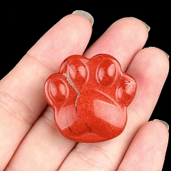 Красный Камень Резные фигурки из натуральной красной яшмы, статуэтки для украшения рабочего стола в домашнем офисе, печать кошачьей лапы, 30x28 мм