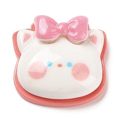 Cat Shape Кабошоны из непрозрачной смолы на тему животных, изготовление ювелирных изделий, форма кошки, 22.5x24x10 мм