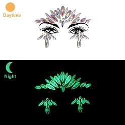Цветок Светящиеся в темноте съемные временные водонепроницаемые бумажные наклейки для татуировок, старинный белый, 14.5x17 см