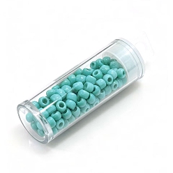 Бирюза Непрозрачные 8/0 стеклянные бусины, круглые, бирюзовые, 8/0, 3.5~4x3 мм, Около 300 шт / 10 г