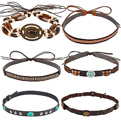 (52) Непрозрачная лаванда 6шт 6 стили искусственная кожа юго-западный ковбойская шляпа ремень, накладная тесьма для шляпных аксессуаров, разноцветные, 58~137 см, 1 шт / стиль