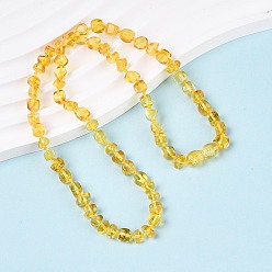 Янтарный Ожерелья из натуральных янтарных самородков, с пластиковыми винтовыми зажимами, желтые, 19.17 дюйм (48.7 см)