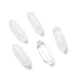 Хрусталь Натуральные лечебные камни из кристаллов кварца, палочка для медитативной терапии, уравновешивающая энергию рейки, без отверстия , граненые, точки с двойным завершением, 22~23x6x6 мм