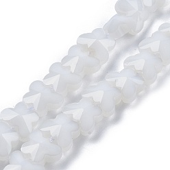 Белый Дым Стеклянные бусины, имитация нефрита , бабочка, граненые, серый, 8x10x5.5 мм, отверстие : 0.9 мм, около 55 шт / нитка, 15.47 дюйм (39.3 см)