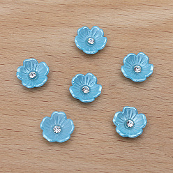 Светло-Голубой Кабошоны из смолы, цветок, Небесно-голубой, 11 мм