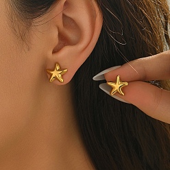 Синий & Цвет Нержавеющей Стали 304 серьги-гвоздики из нержавеющей стали для женщин, звезда, синий и нержавеющая сталь цвет, 13.5x13 мм
