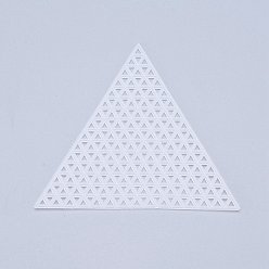 White Plastic Mesh Canvas Sheets, for Embroidery, Acrylic Yarn Crafting, Knit and Crochet Projects, Triangle, White, 7.5x7.5x1.4cm, Hole: 1.56x1.56mm