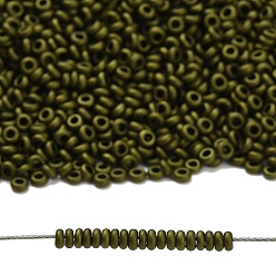 (617) Matte Color Dark Olive Toho 11/0 полукруглые бусины, японский бисер, (617) матовый цвет темно-оливковый, 2.2x0.9 мм, отверстие : 0.8 мм, Около 8666 шт / 50 г