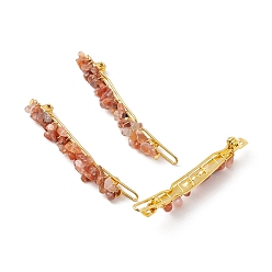 Red Agate Заколки для волос из натурального красного агата, с железной фурнитурой, аксессуары для волос для женщины девушки, золотые, 67.5~68x6~10x7 мм