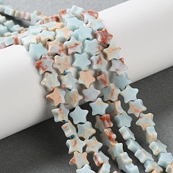 Шушан Камень Синтетический Шушан камень бисер пряди, звезда, 6x6x2.5 мм, отверстие : 0.7 мм, около 71~73 шт / нитка, 14.37''~14.96'' (36.5~38 см)