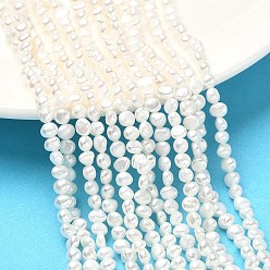 Белый Нити из натурального культивированного пресноводного жемчуга, двух сторон полированной, класс 6а+, белые, 4~5 мм, отверстие : 0.6 мм, около 76~85 шт / нитка, 13.78 дюйм (35 см)