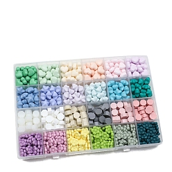 (52) Непрозрачная лаванда 24 набор цветных восковых гранул, наборы частиц сургуча для печати в стиле ретро, разнообразные, разноцветные, упаковка: 130x190мм, о 640 шт / комплект