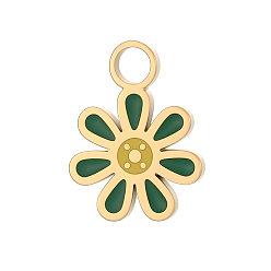 Настоящее золото 18K 304 нержавеющей стальной эмали подвески, , ионное покрытие (ip), долговечный, реальный 18 k позолоченный, 13x10 мм, отверстие : 2 мм
