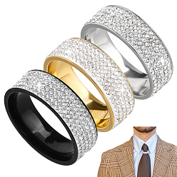 (52) Непрозрачная лаванда 3 шт. 3 цвета 201 кольца из нержавеющей стали с микропаве из кубического циркония для женщин, разноцветные, 8 мм, внутренний диаметр: 21 мм, 1 шт / цвет