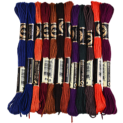 (52) Непрозрачная лаванда 6-слойная полиэфирная нить для вышивания, нитки для вышивки крестом, сегмент окрашенный градиентный цвет/рождественская/осенняя цветовая серия, разноцветные, 0.5 мм, около 8.75 ярдов (8 м) / моток, 12 мотки