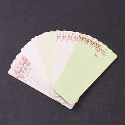 Mixed Patterns Paper Card, DIY Bookmark Card, Rectangle, Mixed Patterns, 140x49x0.5mm, Hole: 4mm, 20pcs/bag