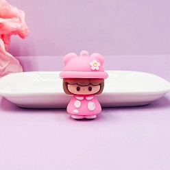 Бледно-Розовый Пластиковые подвески из пвх, прелести девушки, розовый жемчуг, 40 мм