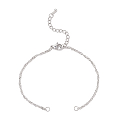 Нержавеющая Сталь Цвет 304 изготовление браслета-цепочки из нержавеющей стали в Сингапуре, цвет нержавеющей стали, 6-5/8 дюйм (16.8 см)