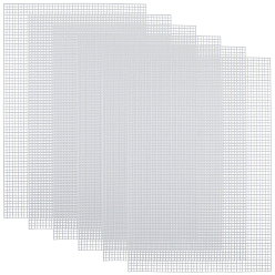 Белый Холсты из полиэтиленовой сетки, для вышивания, изготовление акриловой пряжи, трикотажные и вязаные проекты, прямоугольные, белые, 302x203x1 мм
