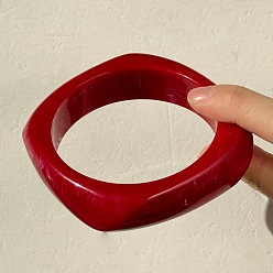 Самородки Браслеты из смолы с преувеличенной геометрической формой для женщин, темно-красный, самородки, внутренний диаметр: 2-1/2 дюйм (6.4 см)