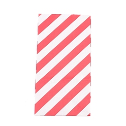 Red Kraft Paper Bags, No Handles, Storage Bags, White Stripe Pattern, Wedding Party Birthday Gift Bag, Red, 17.8x9x6.2cm
