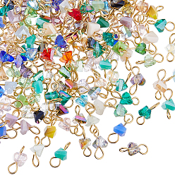 (52) Непрозрачная лаванда 140 шт. 7 стили гальванического стекла подвески, треугольные, разноцветные, 10.9 мм, отверстие : 2.3 мм, 20 шт / стиль