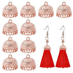 Розовое Золото 10шт. подвески из сплава в тибетском стиле, кисточка крышка под залог, розовое золото , 19.5x20 мм, отверстие : 2.5 мм, внутренний диаметр: 17 мм