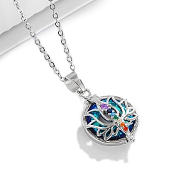 Платина Сплав ожерелья шкентеля, плоско-круглые, красочный, платина, 17.72 дюйм (45 см)