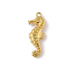 Sea Horse Подвески из нержавеющей стали с морской тематикой, золотые, морской конек, 304 мм, отверстие : 26x10x4.5 мм
