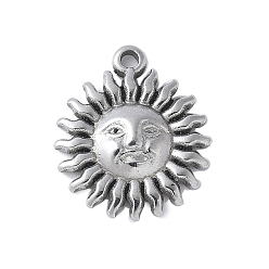 Нержавеющая Сталь Цвет 304 прелести нержавеющей стали, очарование солнца, анти-тускнение, цвет нержавеющей стали, 15x13x2.5 мм, отверстие : 1.4 мм