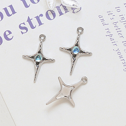 Звезда Кулон из сплава со стразами и смолой, платина, звезды прелести, 29x20 мм