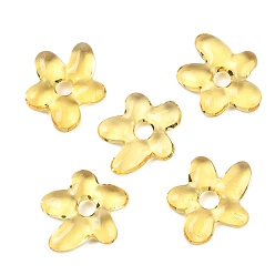 Желтый Бусины лэмпворк , цветок, желтые, 18x17x4 мм, отверстие : 3.7 мм