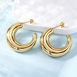 Золотой C-образные 304 серьги-гвоздики из нержавеющей стали для женщин, золотые, 8x29 мм