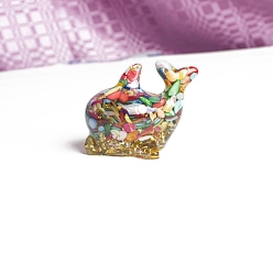 Разноцветный Украшения дисплея естественной оболочки, украшение домашнего офиса, дельфин, красочный, 80x60x55 мм