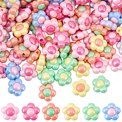 (52) Непрозрачная лаванда 100шт. непрозрачные смоляные бусины с гальваническим покрытием, цветок, с покрытием AB цвета, разноцветные, 16x16 мм, отверстие : 3 мм, 100 шт