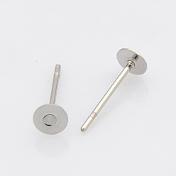 Stainless Steel Color 304 Stainless Steel Stud Earring Findings, Stainless Steel Color, 12x5mm, Pin: 0.7mm