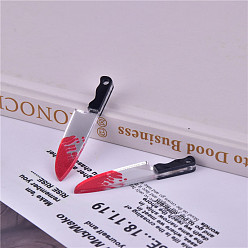 Красный Акриловые подвески на тему хэллоуина, прелести ножа, красные, 45x10 мм