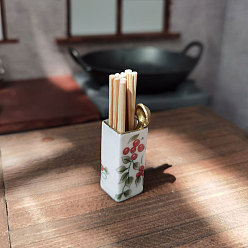 Красный Фарфоровая миниатюрная посуда украшения, аксессуары для кукольного домика в микроландшафтном саду, притворяясь опорными украшениями, красные, 13x30 мм