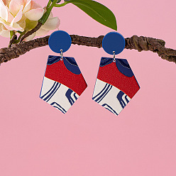 Красный Пасхальные акриловые серьги-подвески, самородки, красные, 57x34 мм